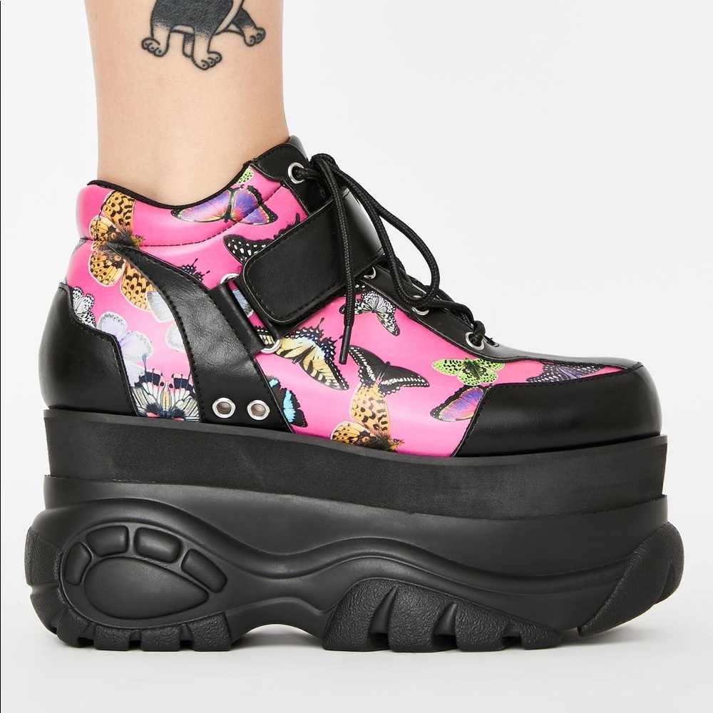 dollskill pink lovebug platform sneakers